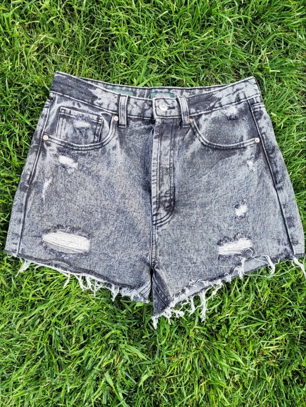 Wild Fable Acid-washed Black Distressed Denim Shorts